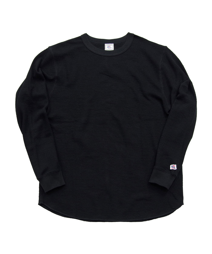 ダブルフェイスハニカムクルーネックL/S-T