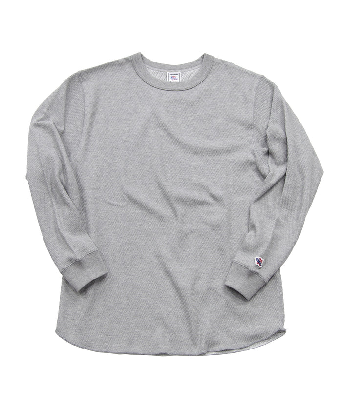 ダブルフェイスハニカムクルーネックL/S-T