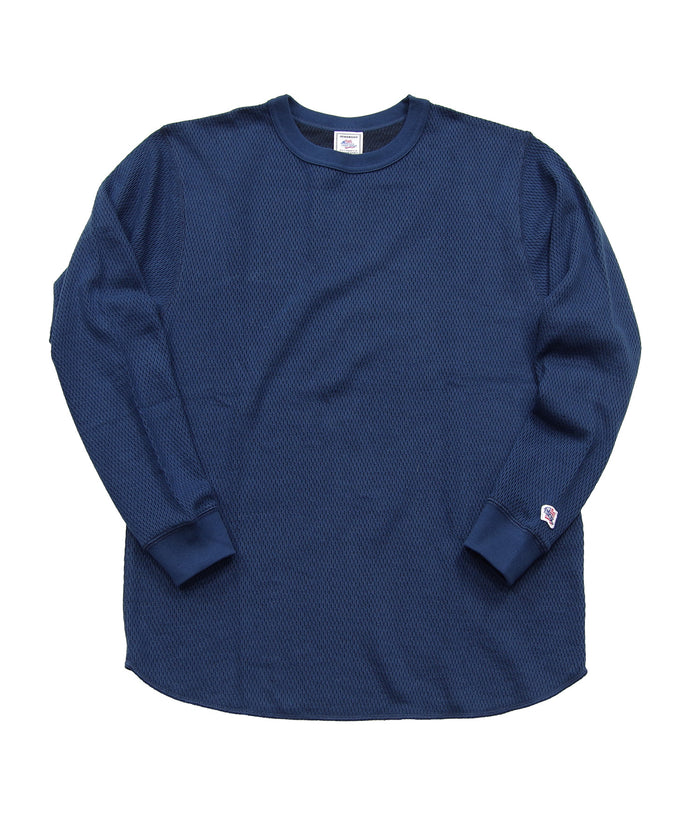 ダブルフェイスハニカムクルーネックL/S-T