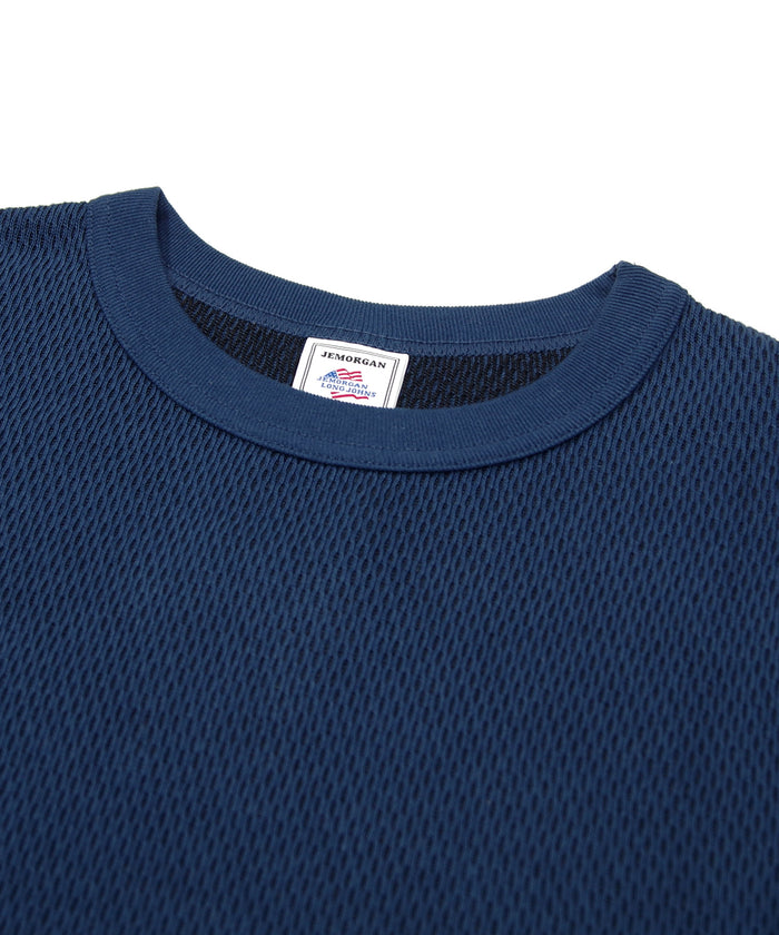 ダブルフェイスハニカムクルーネックL/S-T