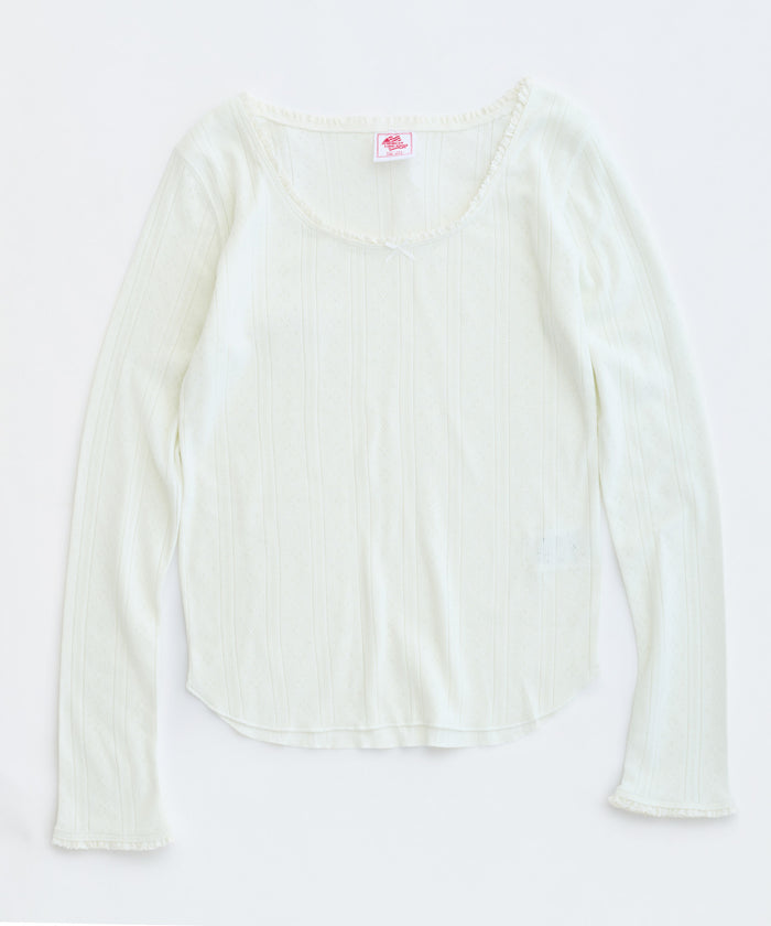【新商品】フライス無地　レーストリミングカットソー＃JG038-59S
