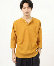 ワッフル7分袖ヘンリー #JG110-12S