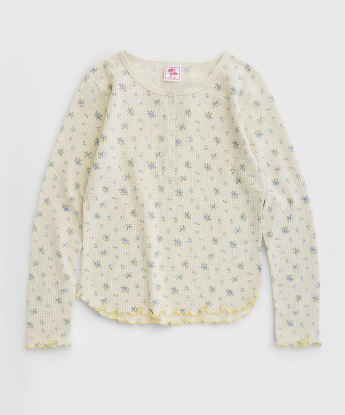 【2026年 新商品】ワッフル　配色メロウヘンリーネックTEE(パック入り）#JG123-59S