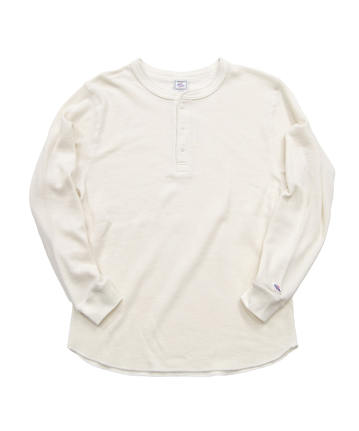 ダブルフェイスハニカムヘンリーネックL/S-T