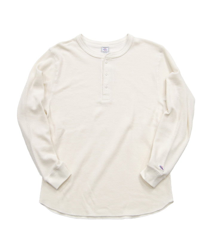 ダブルフェイスハニカムヘンリーネックL/S-T