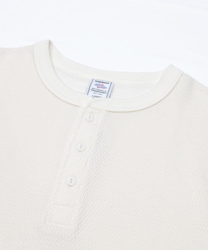 ダブルフェイスハニカムヘンリーネックL/S-T