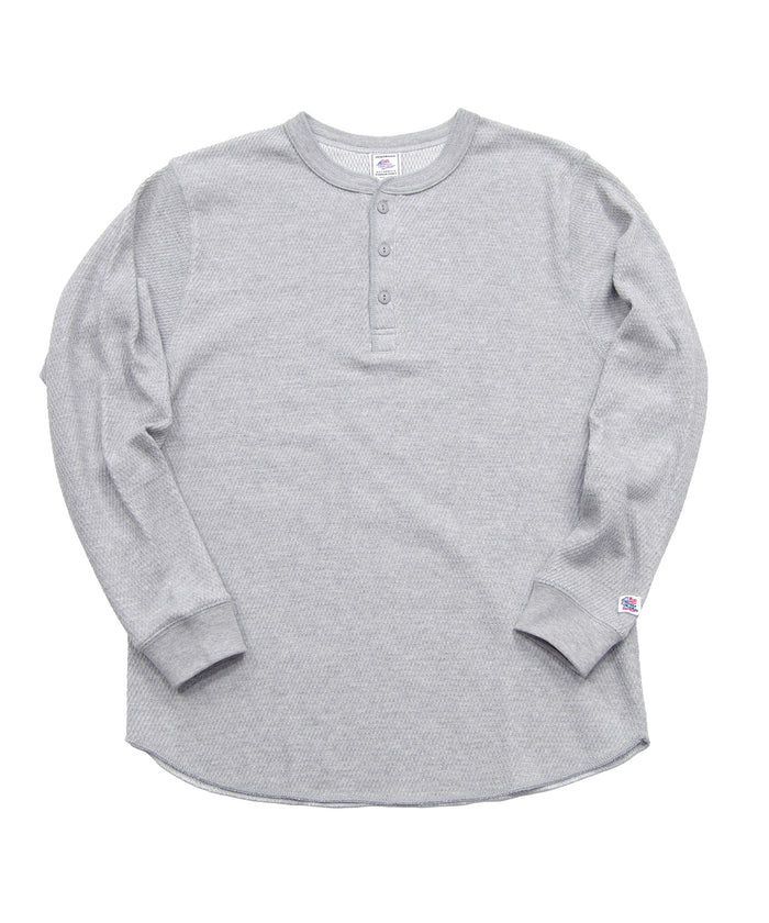 ダブルフェイスハニカムヘンリーネックL/S-T