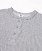 ダブルフェイスハニカムヘンリーネックL/S-T