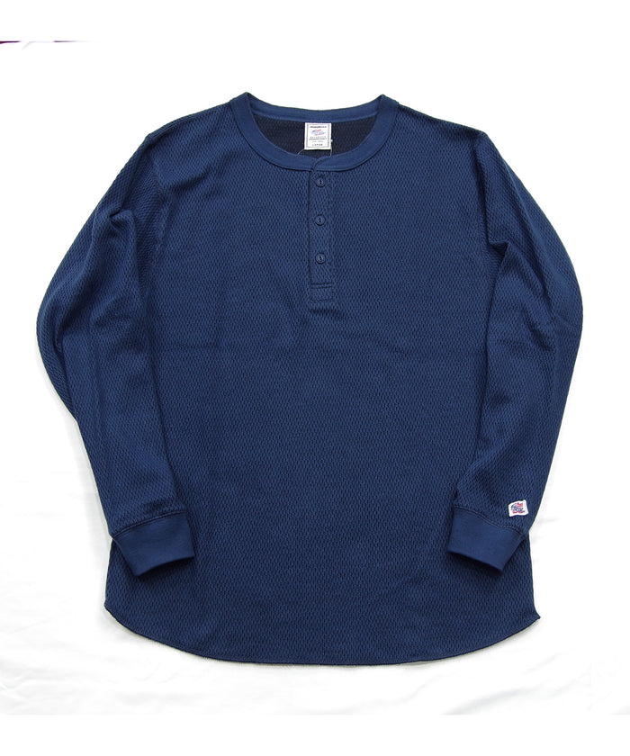 ダブルフェイスハニカムヘンリーネックL/S-T