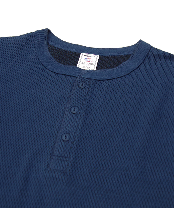 ダブルフェイスハニカムヘンリーネックL/S-T