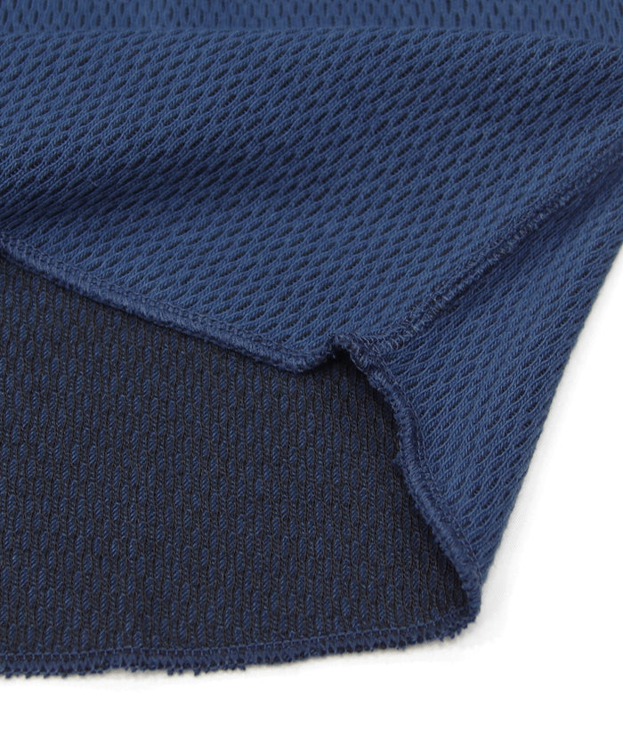ダブルフェイスハニカムヘンリーネックL/S-T