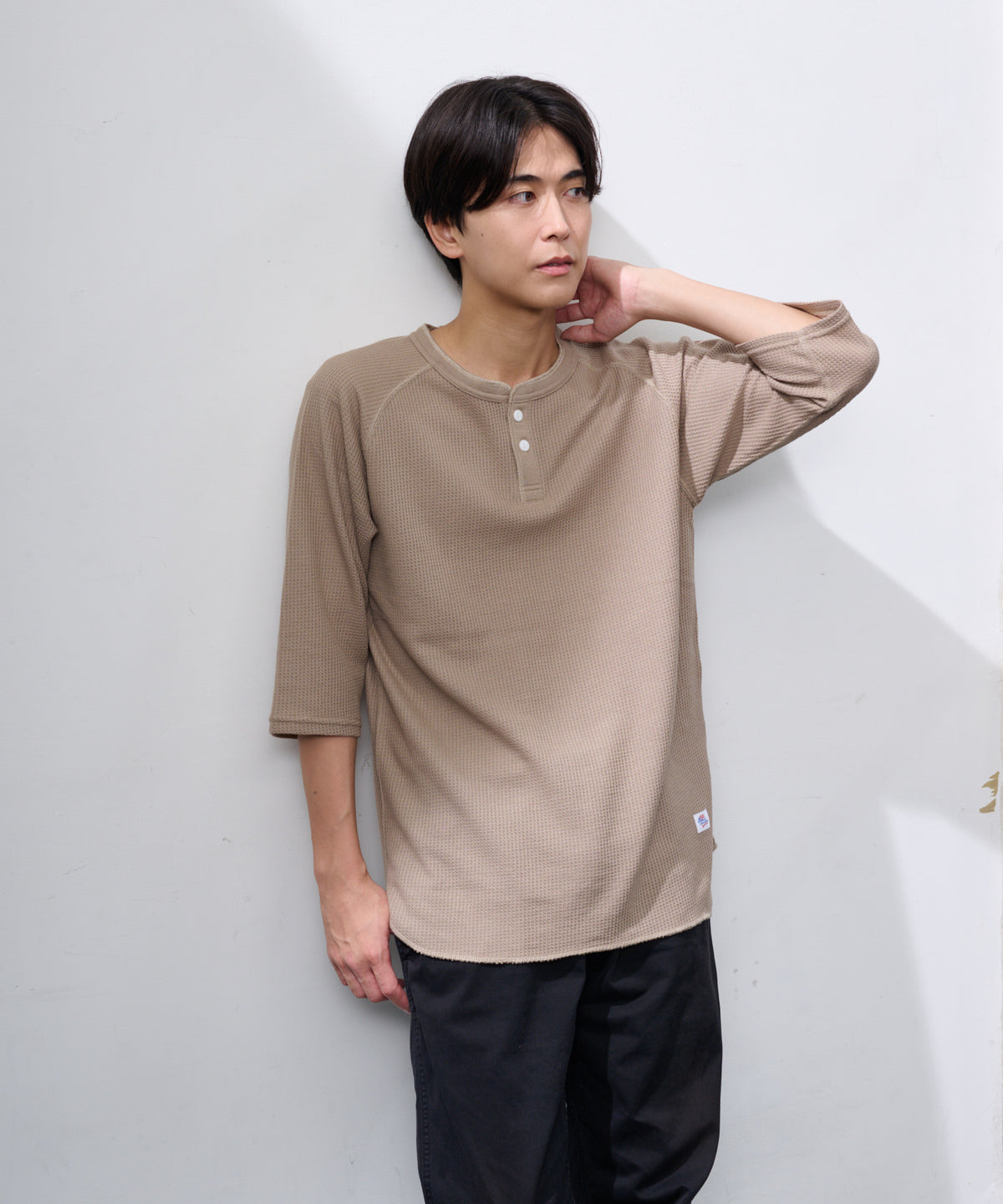 ワッフル7分袖ヘンリー #JG110-12S