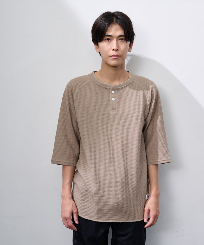ワッフル7分袖ヘンリー #JG110-12S