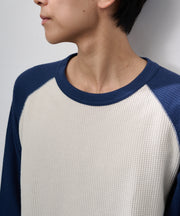 ワッフル7分袖クレリッククルー #JG011-12S