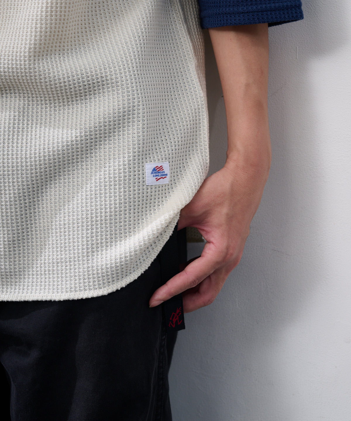 ワッフル7分袖クレリッククルー #JG011-12S
