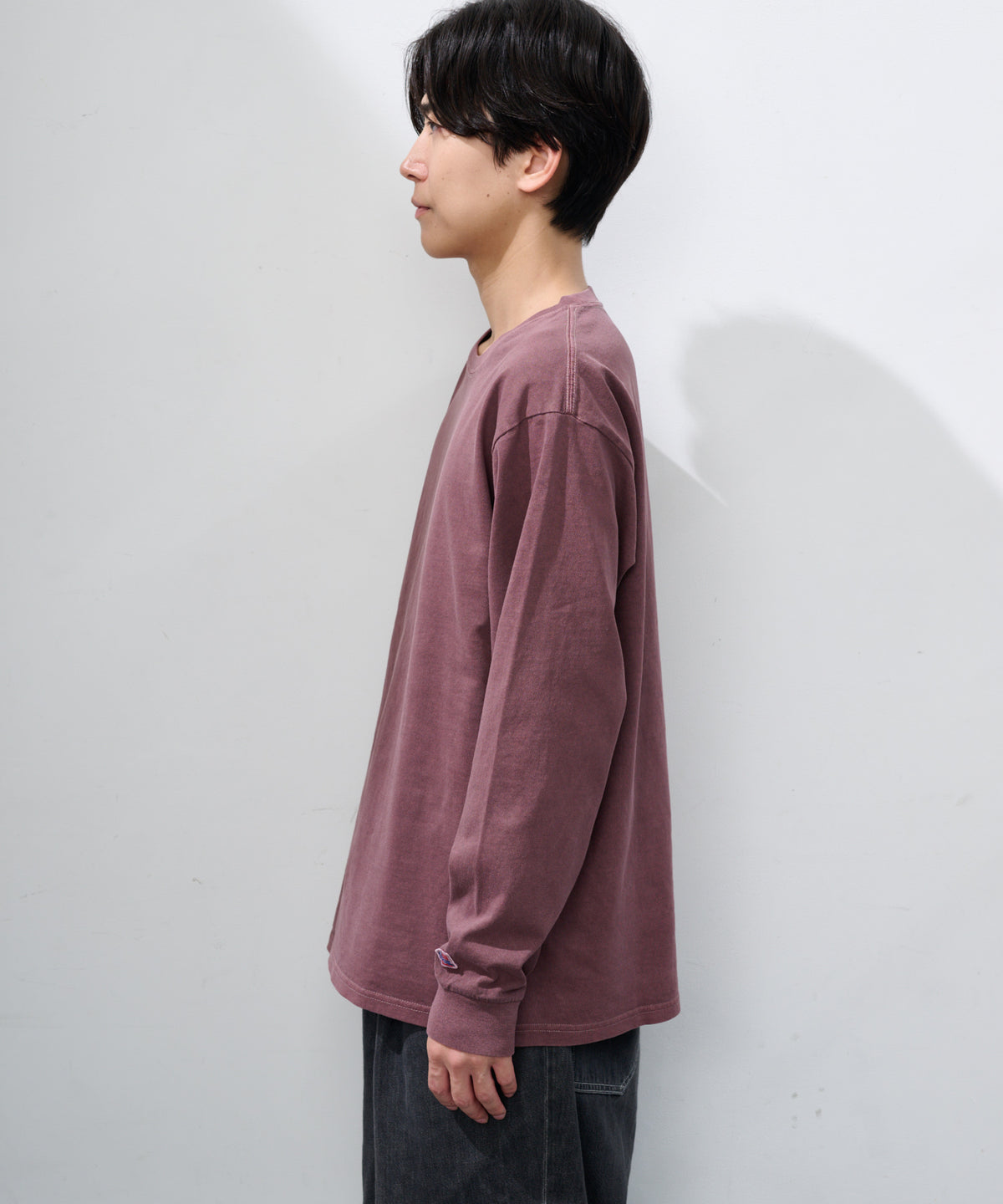 天竺ピグメント染めクルーネックL/S-T #JG056-52S