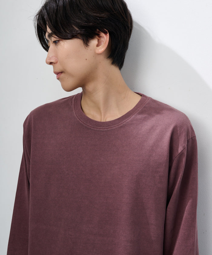 天竺ピグメント染めクルーネックL/S-T #JG056-52S