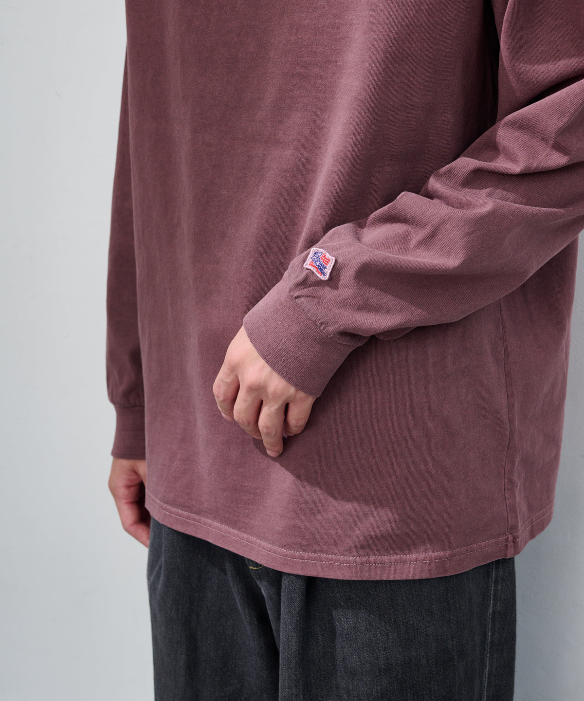 天竺ピグメント染めクルーネックL/S-T #JG056-52S