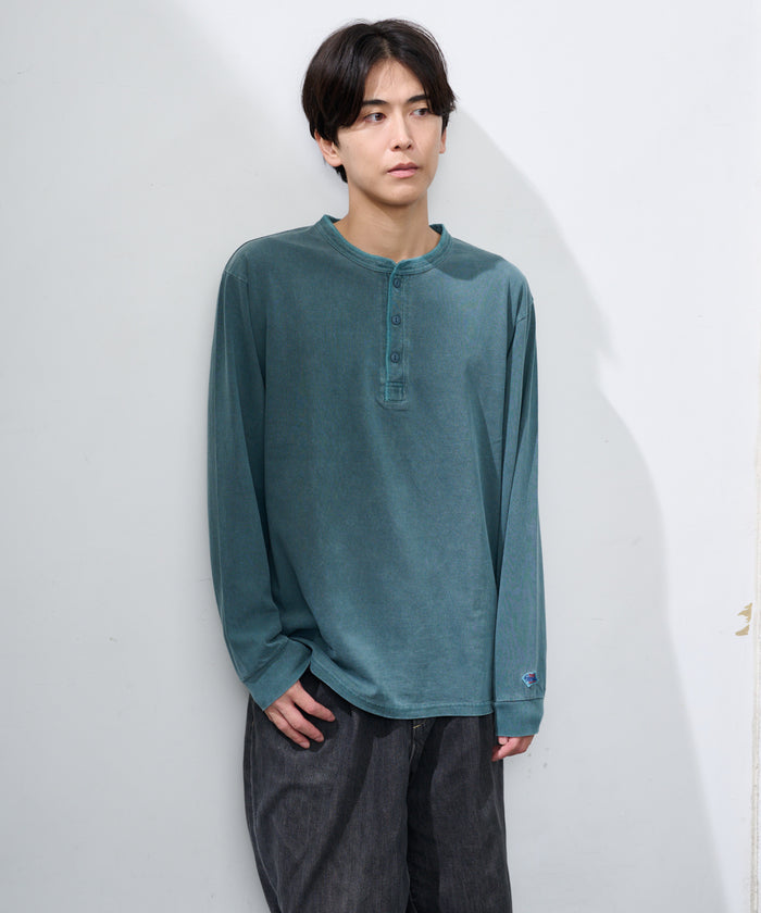 天竺ピグメント染めヘンリーネックL/S-T #JG157-52S
