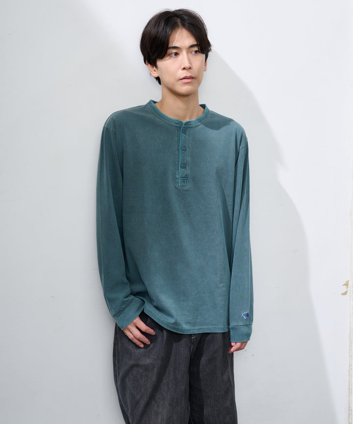 天竺ピグメント染めヘンリーネックL/S-T #JG157-52S