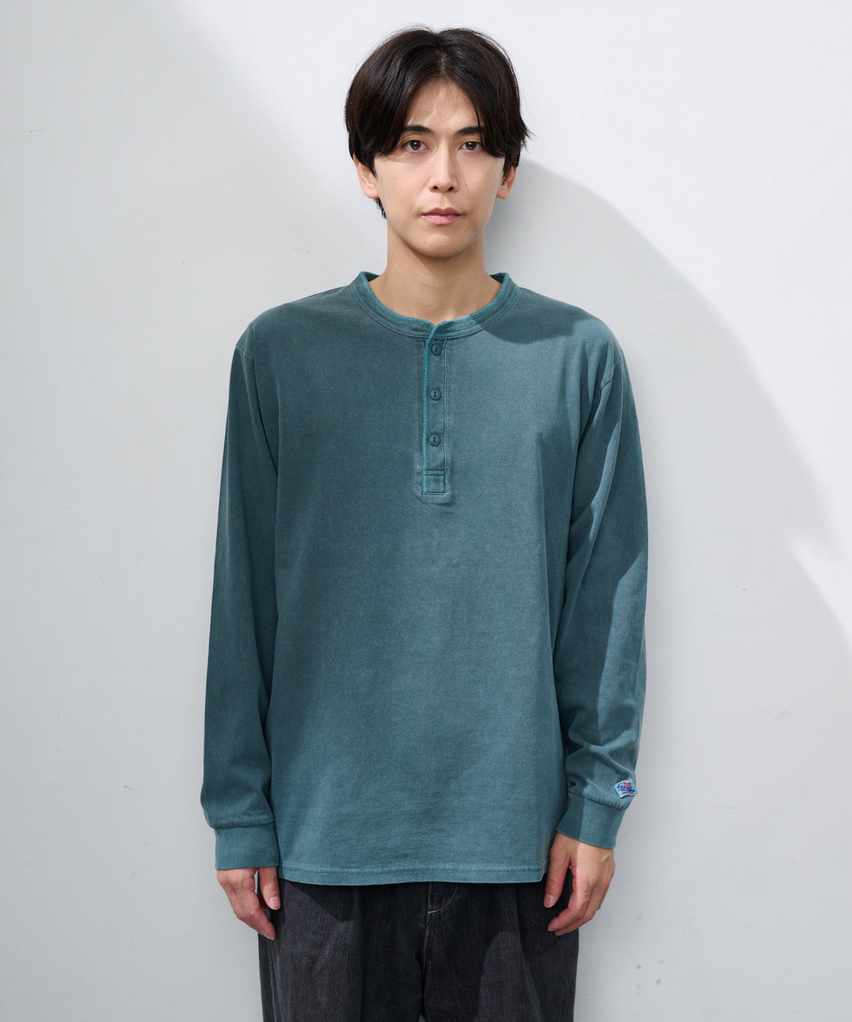 天竺ピグメント染めヘンリーネックL/S-T #JG157-52S