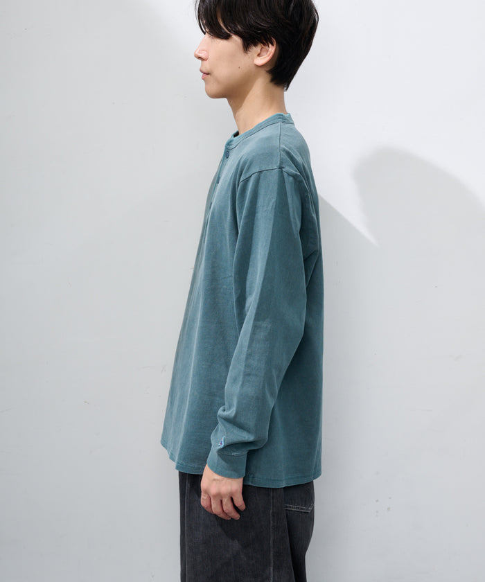 天竺ピグメント染めヘンリーネックL/S-T #JG157-52S