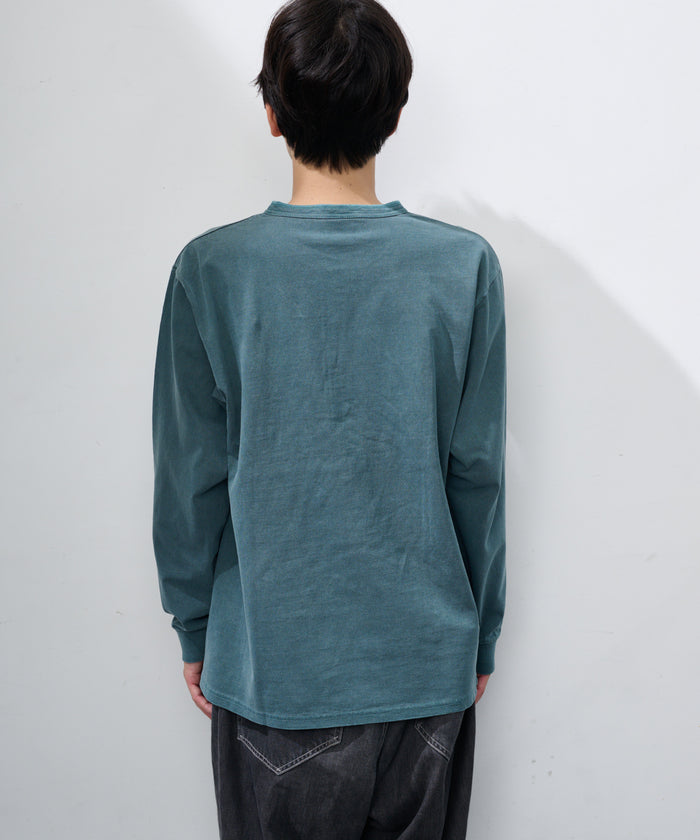 天竺ピグメント染めヘンリーネックL/S-T #JG157-52S