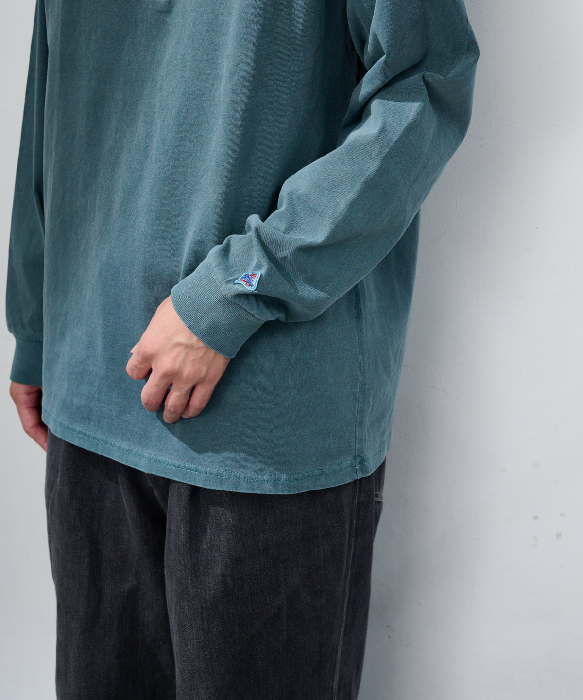 天竺ピグメント染めヘンリーネックL/S-T #JG157-52S