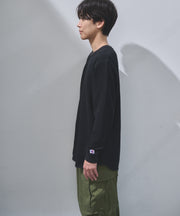 ダブルフェイスハニカムクルーネックL/S-T