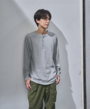 ダブルフェイスハニカムヘンリーネックL/S-T