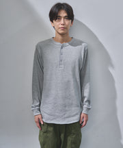 ダブルフェイスハニカムヘンリーネックL/S-T