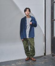ダブルフェイスハニカムヘンリーネックL/S-T