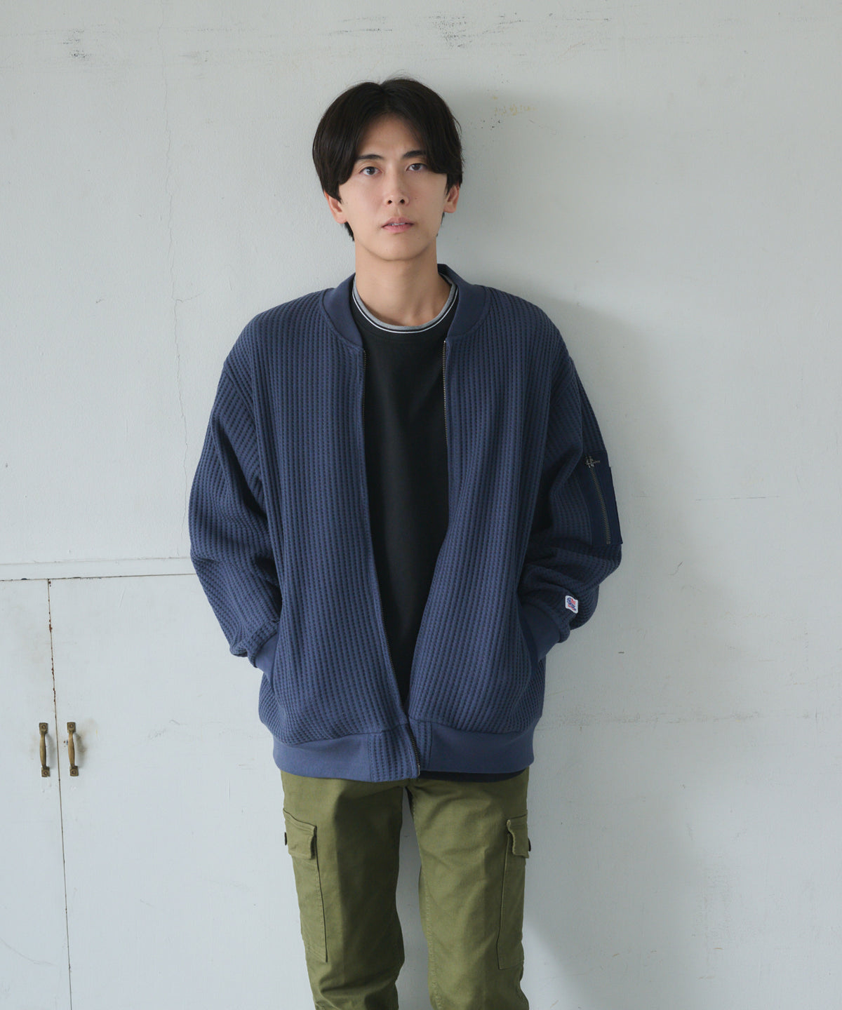 【NEW】ビッグワッフルMA-1タイプブルゾン #JG841-52S