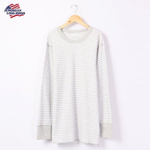 【定番】ワッフルボーダークルー長袖Ｔ（パック入り） #JC055