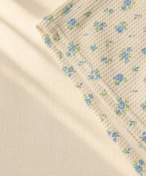 【夏物No.1】ワッフル花柄半袖＆ショーツ上下セット（ポーチ付き） #JD563-29S