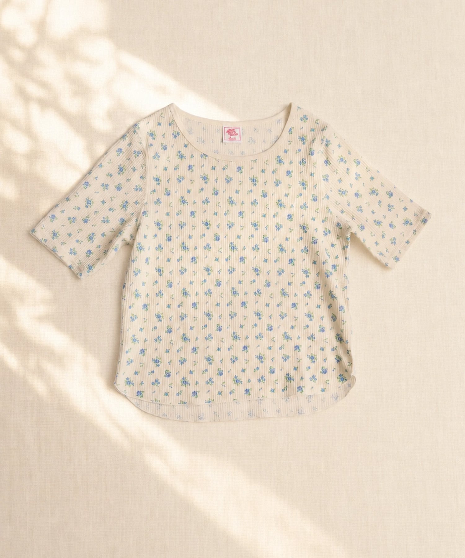 【2026SS New】花柄ワッフルハーフスリーブクルー（パック入り） #JG045-29S