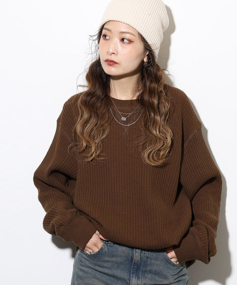 【定番】ビッグワッフルクルーネック #JB001-52S