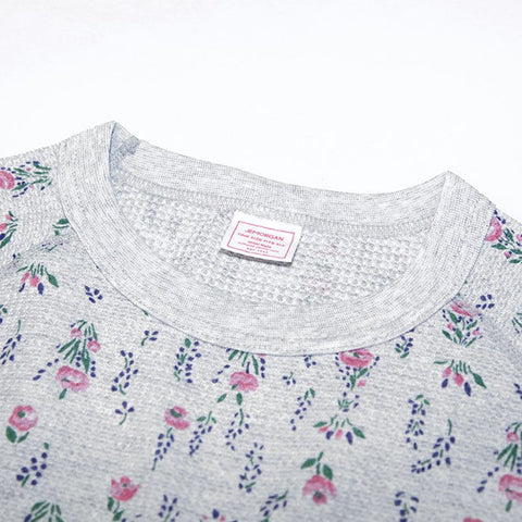【人気定番】ワッフルラグラン花柄長袖Ｔ（パック入り）  #JC090