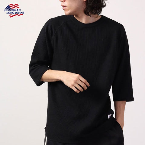 ワッフル7分袖クルー #JD009