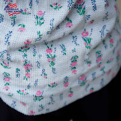 【人気定番】ワッフルラグラン花柄長袖Ｔ（パック入り）  #JC090