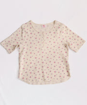 【2026SS New】花柄ワッフルハーフスリーブヘンリー（パック入り） #JG146-29S