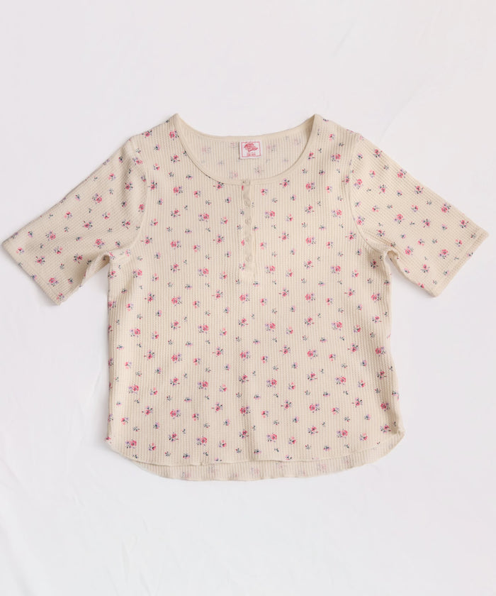 【2026SS New】花柄ワッフルハーフスリーブヘンリー（パック入り） #JG146-29S
