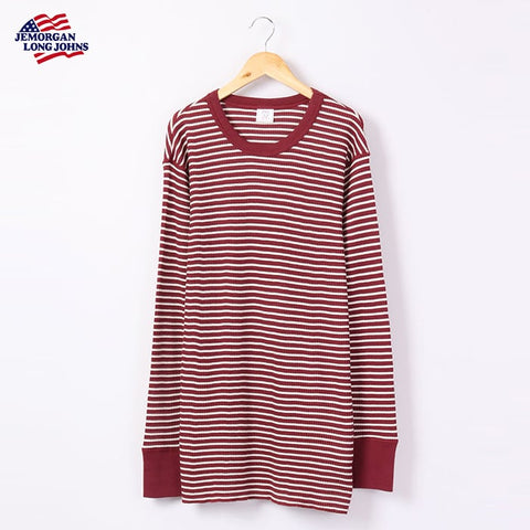 【定番】ワッフルボーダークルー長袖Ｔ（パック入り） #JC055