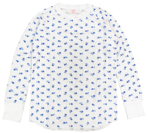 【人気定番】ワッフルラグラン青花柄長袖Ｔ（パック入り）  #JC091