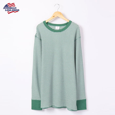 【定番】ワッフルボーダークルー長袖Ｔ（パック入り） #JC055