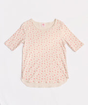 【2026SS New】アイレットリブ花柄ハーフスリーブクルー（パック入り） #JG049-29S