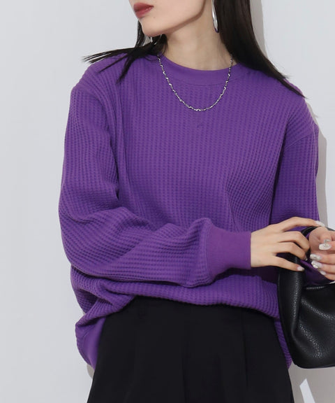 【定番】ビッグワッフルクルーネック #JB001-52C