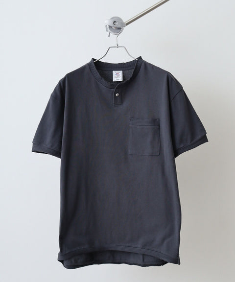 【2025夏 新作】天竺 ヘンリーネック カットオフリブ S/S T #JF175