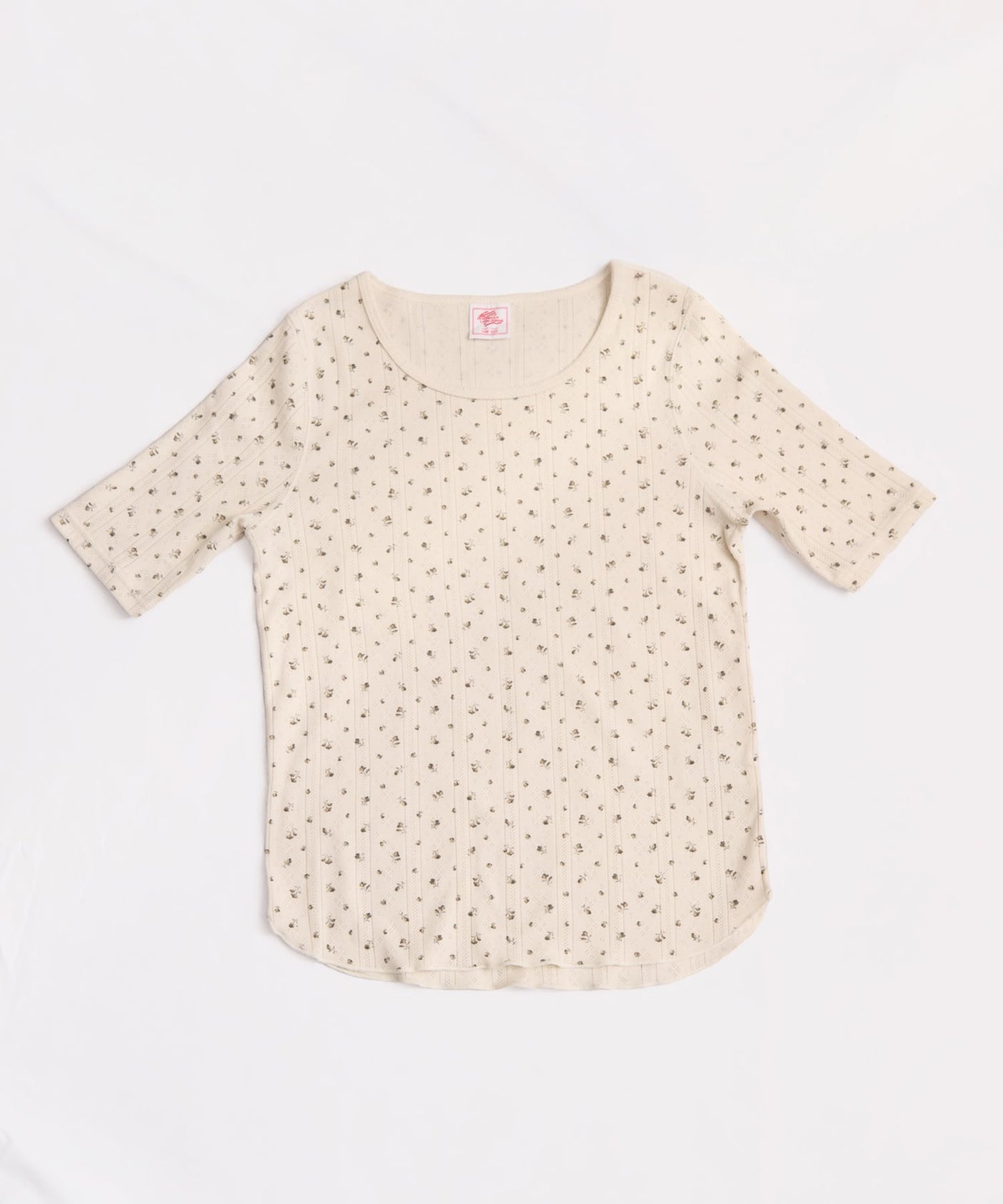 【2026SS New】アイレットリブ花柄ハーフスリーブクルー（パック入り） #JG049-29S