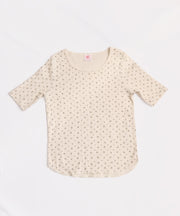 【2026SS New】アイレットリブ花柄ハーフスリーブクルー（パック入り） #JG049-29S